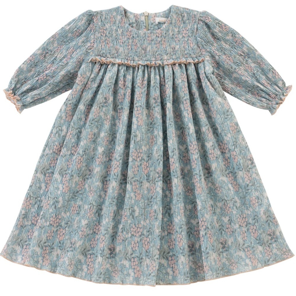 NWT Kipp Girls Asil Floral  Runched Peasane Cottagecore Dress
